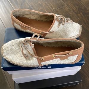 Sperry Top-Sider cotton and leather espadrille boat shoes 🤎